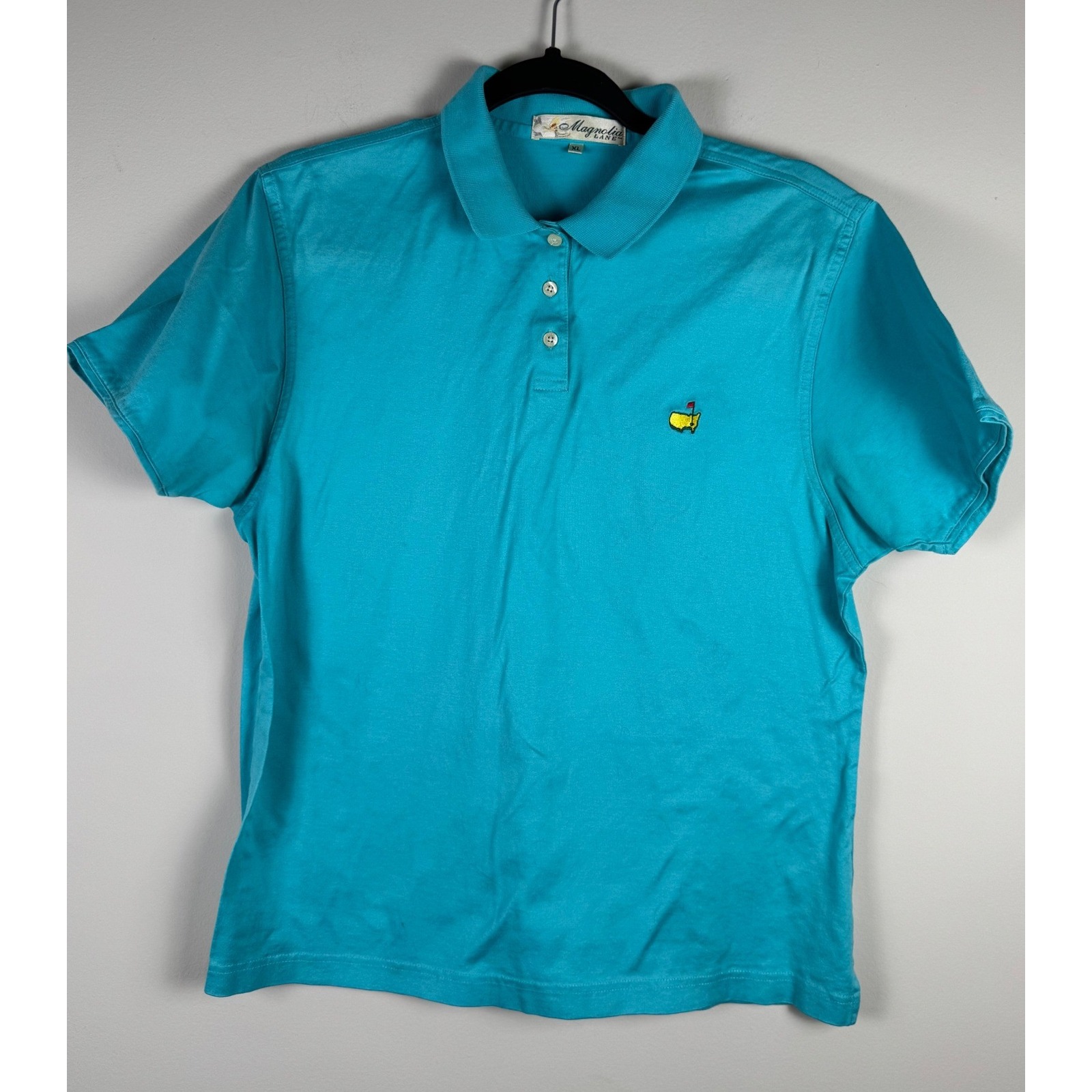 Magnolia Lane Masters Tournament Golf Polo Shirt Turquoise Blue Womens Xl